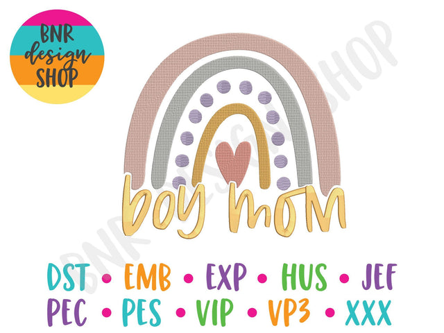 Boy Mom Boho Rainbow Machine Embroidery Design Embroidery/Applique DESIGNS BNRDesignShop 