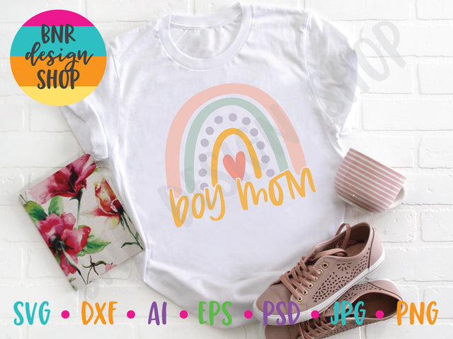 Boy Mom Boho Rainbow SVG Cut File SVG BNRDesignShop 