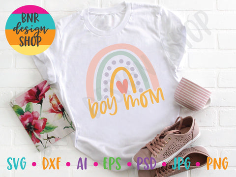 Boy Mom Boho Rainbow SVG Cut File SVG BNRDesignShop 