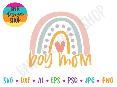 Boy Mom Boho Rainbow SVG Cut File SVG BNRDesignShop 
