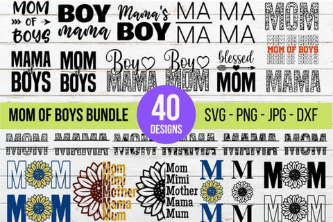 Boy Mom SVG Bundle. Mama of Boys. Leopard Cheetah Mom SVGs and DXF files. Mom Life Sayings and Quotes. Monogram Frames SVG NextArtWorks 