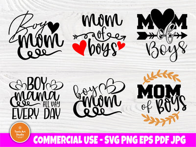 Boy Mom SVG Bundle Mom of Boys Mama Cricut Files SVG TonisArtStudio 