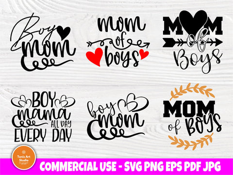 Boy Mom SVG Bundle Mom of Boys Mama Cricut Files SVG TonisArtStudio 