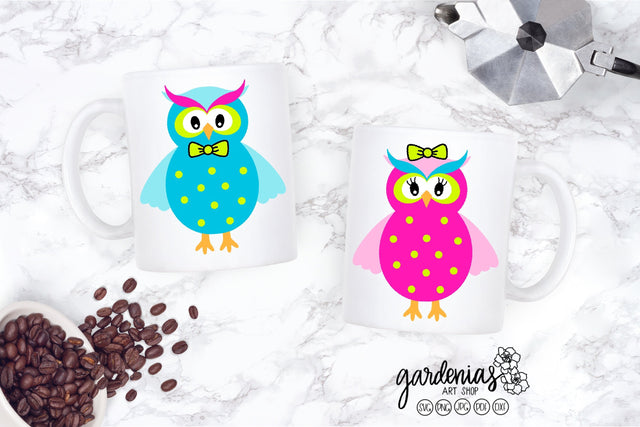 Boy Owl Girl Owl SVG SVG Gardenias Art Shop 