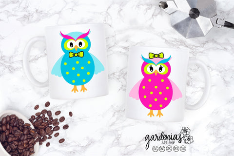 Boy Owl Girl Owl SVG SVG Gardenias Art Shop 