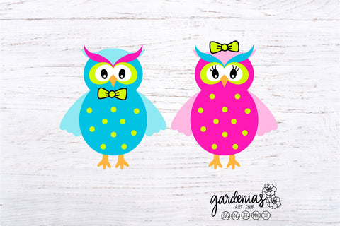 Boy Owl Girl Owl SVG SVG Gardenias Art Shop 