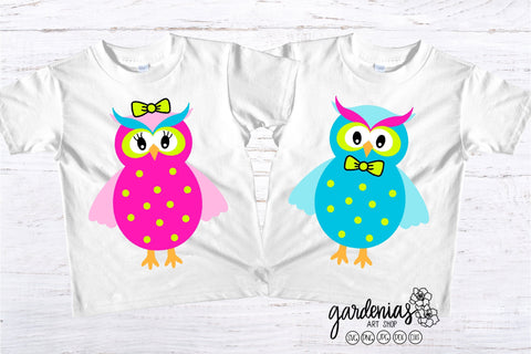 Boy Owl Girl Owl SVG SVG Gardenias Art Shop 