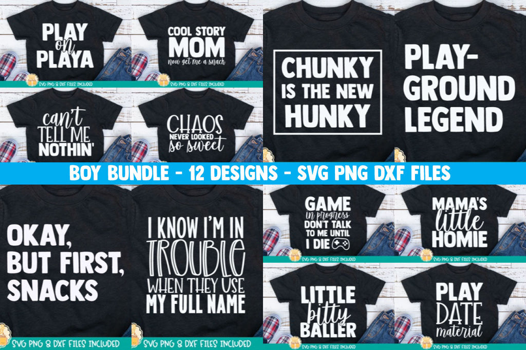 Boy Shirt SVG Bundle | Funny Toddler Quotes - So Fontsy