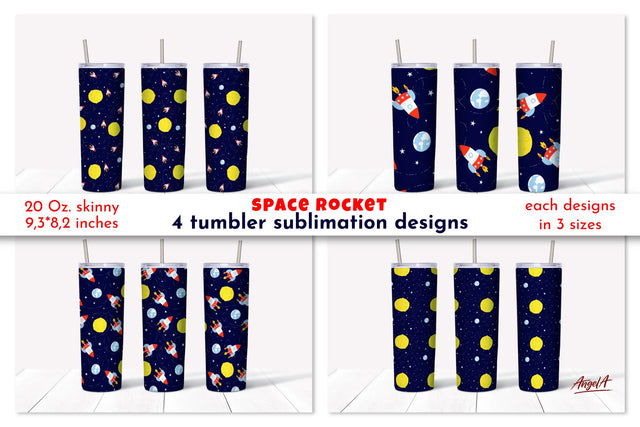 Boy tumbler sublimation 20 Oz. Tumbler wrap. Space rocket SVG Angelina Semenova 