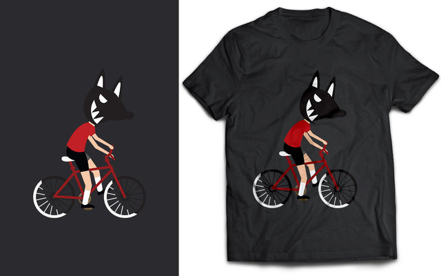 Boy Wearing Dog Mask and Riding Bicycle SVG naemmiah021 