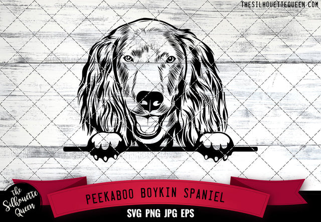 Boykin Spaniel Peek A Boo | Peekaboo | Peeking Dog Face SVG for Glowforge, Cricut, Laser, Silhouette, Scan n cut files SVG Loveleen Kaur 