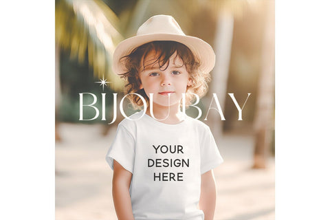 Boys T-Shirt Mockup Bundle - 6 Summer JPG Mock Up Images Mock Up Photo BijouBay 