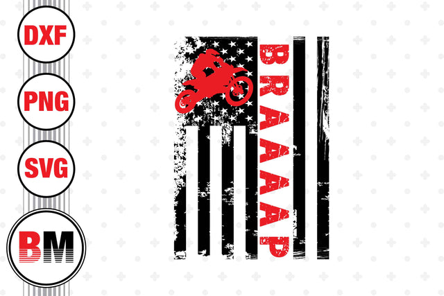Braap Motocross US Flag SVG, PNG, DXF Files SVG BMDesign 