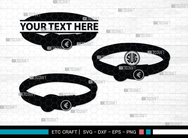 Bracelet Silhouette, Bracelet SVG, Leather Bracelet Svg, Fashion Svg, Bracelet Monogram, SB00184 SVG ETC Craft 