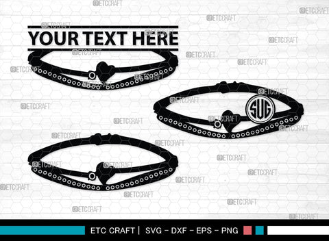 Bracelet Silhouette, Bracelet SVG, Leather Bracelet Svg, Fashion Svg, Bracelet Monogram, SB00184 SVG ETC Craft 