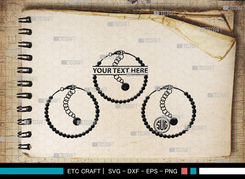 Bracelet Silhouette, Bracelet SVG, Leather Bracelet Svg, Fashion Svg, Bracelet Monogram, SB00184 SVG ETC Craft 