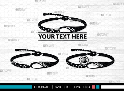 Bracelet Silhouette, Bracelet SVG, Leather Bracelet Svg, Fashion Svg, Bracelet Monogram, SB00184 SVG ETC Craft 
