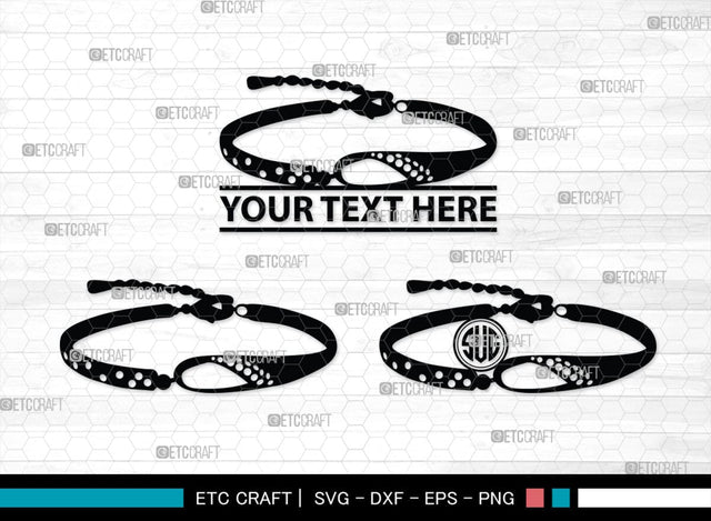 Bracelet Silhouette, Bracelet SVG, Leather Bracelet Svg, Fashion Svg, Bracelet Monogram, SB00184 SVG ETC Craft 