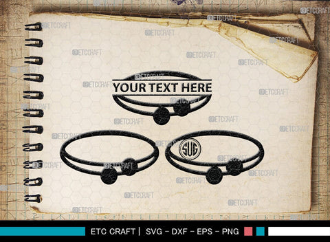 Bracelet Silhouette, Bracelet SVG, Leather Bracelet Svg, Fashion Svg, Bracelet Monogram, SB00184 SVG ETC Craft 