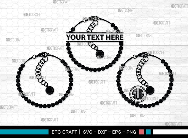 Bracelet Silhouette, Bracelet SVG, Leather Bracelet Svg, Fashion Svg, Bracelet Monogram, SB00184 SVG ETC Craft 