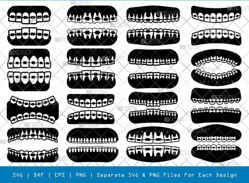 Braces Silhouette Svg Cricut Cut Files Png Bundle, SB01044 SVG ETC Craft 