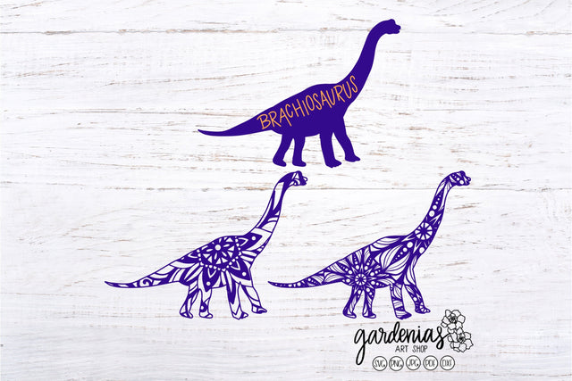 Brachiosaurus Dinosaur Mandalas SVG Gardenias Art Shop 