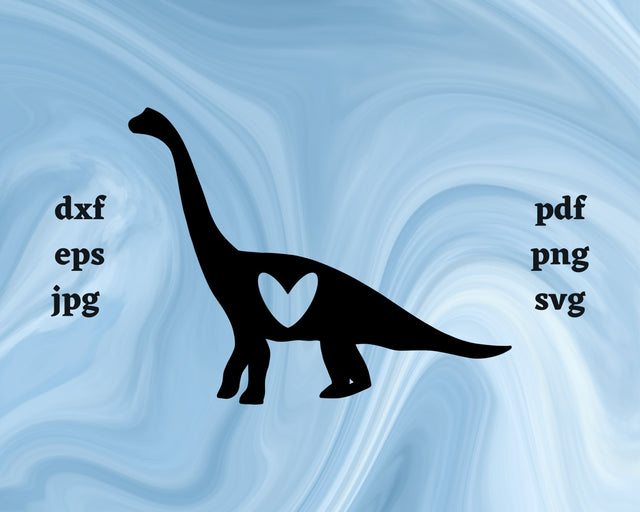 Brachiosaurus Heart SVG Cut File SVG Northern Light SVG 