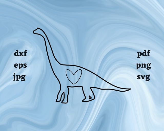 Brachiosaurus Heart SVG Cut File SVG Northern Light SVG 