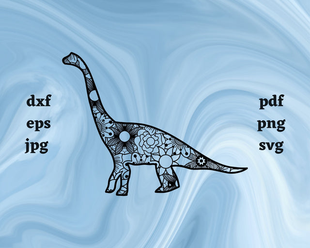 Brachiosaurus Mandala SVG Cut File SVG Northern Light SVG 