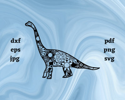 Brachiosaurus Mandala SVG Cut File SVG Northern Light SVG 