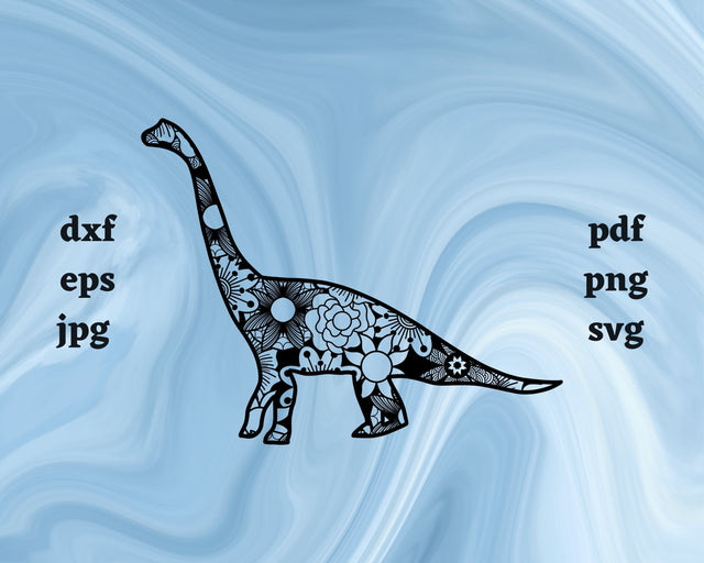 Brachiosaurus Mandala SVG Cut File SVG Northern Light SVG 