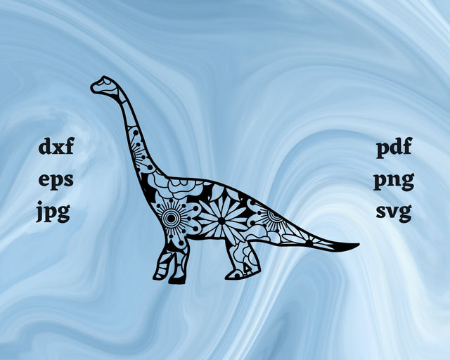 Brachiosaurus Mandala SVG Cut File SVG Northern Light SVG 