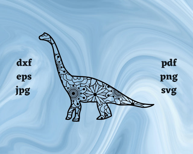 Brachiosaurus Mandala SVG Cut File SVG Northern Light SVG 