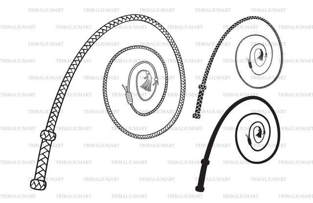 Braided leather whip SVG TribaliumArtSF 