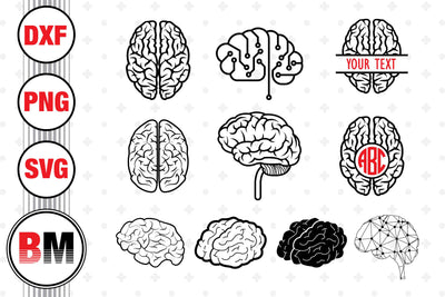 Brain, Brain Monogram SVG, PNG, DXF Files SVG BMDesign 