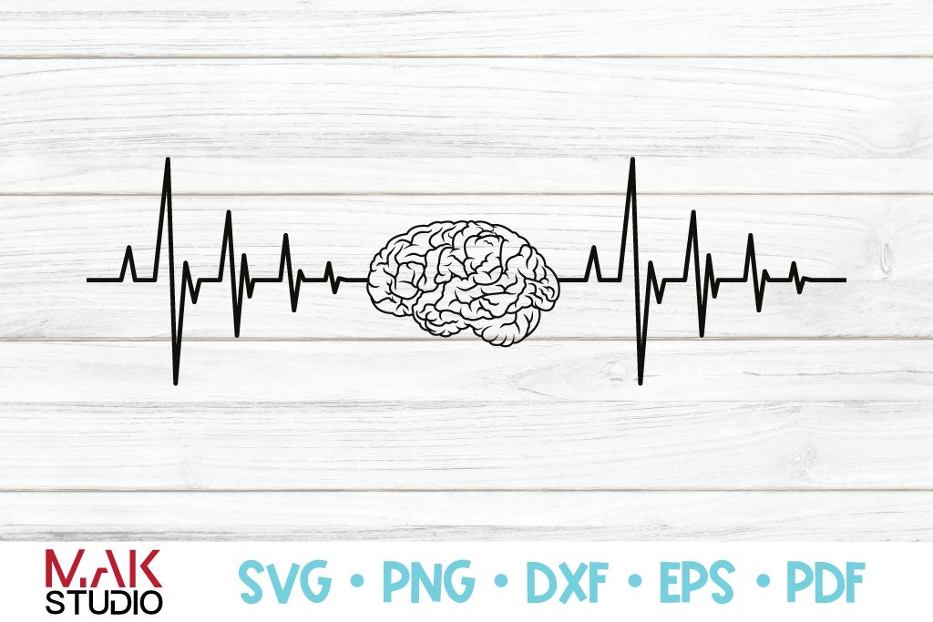 Сърдечен ритъм на мозъка svg, ЕКГ на мозъка svgСърдечен ритъм на мозъка svg, ЕКГ на мозъка svg  