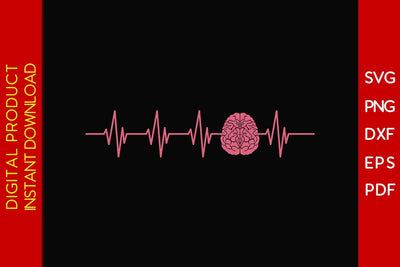 Brain Heartbeat SVG PNG PDF Cut File SVG Creativedesigntee 