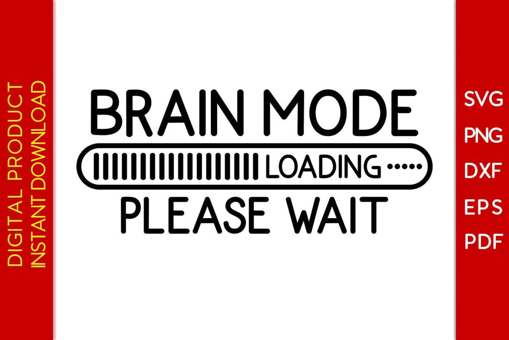 Brain Mode Loading Please Wait SVG PNG PDF Cut File - So Fontsy
