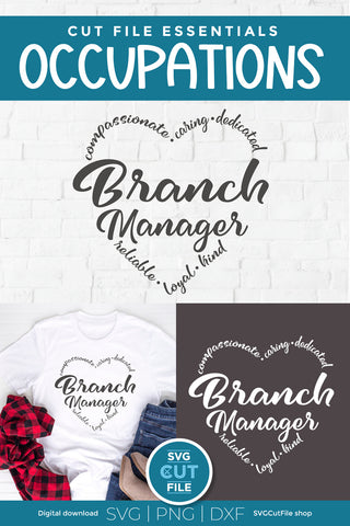 Branch manager svg for Cricut or Silhouette SVG SVG Cut File 