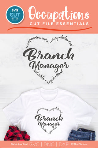 Branch manager svg for Cricut or Silhouette SVG SVG Cut File 