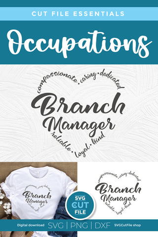 Branch manager svg for Cricut or Silhouette SVG SVG Cut File 