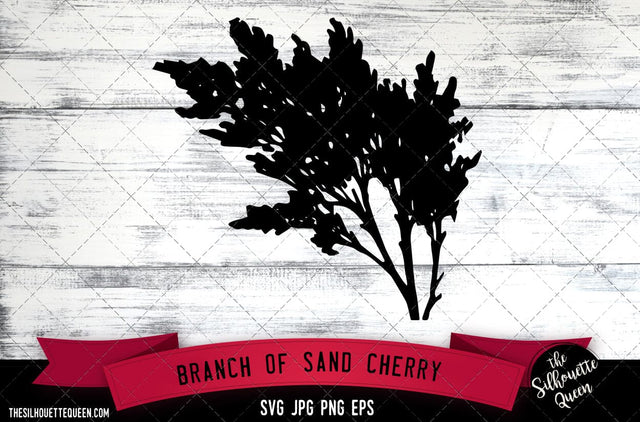 Branch of Sand Cherry SVG -Vector Art Commercial & Personal Use- Cricut,Silhouette,Cameo,Vinyl Cut SVG Loveleen Kaur 