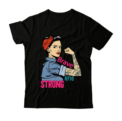 Brave And Strong SVG Cut File ,Brave And Strong SVG Design Quotes SVG BlackCatsMedia 