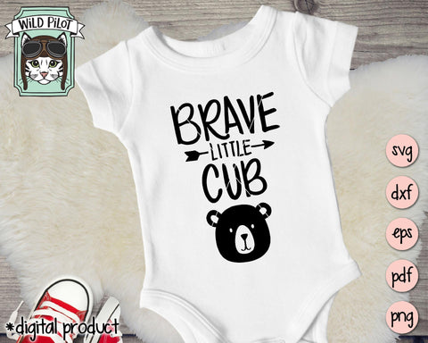 Brave Little Bear Cub SVG Cut File SVG Wild Pilot 