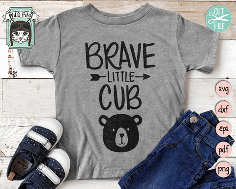Brave Little Bear Cub SVG Cut File SVG Wild Pilot 