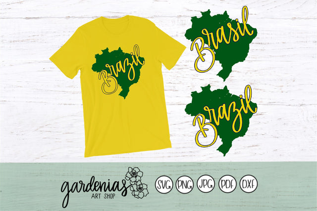 Brazil Brasil Hand Lettered SVG Gardenias Art Shop 