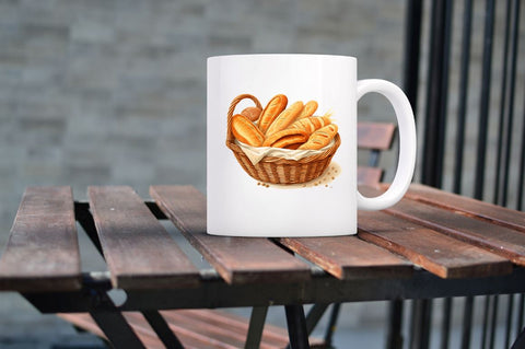 Bread Basket Watercolor Sublimation clipart Sublimation Regulrcrative 