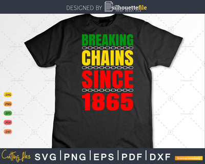 Breaking Chains Since 1865 Juneteenth Black Power SVG Silhouette File 