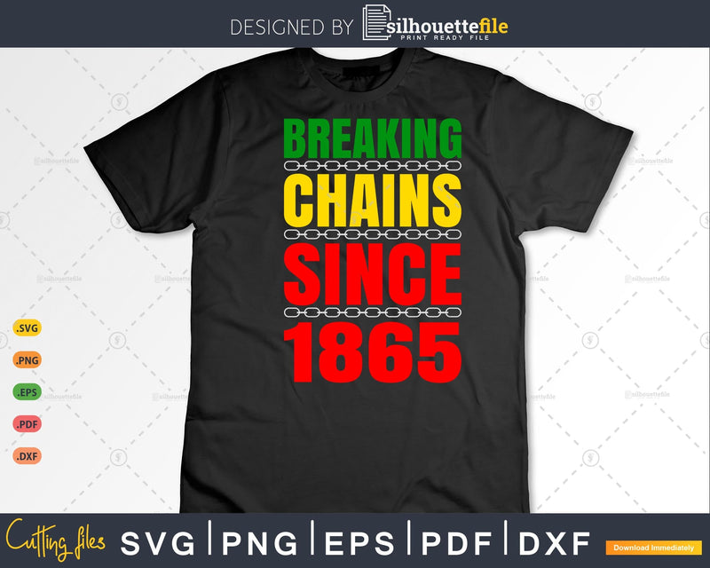 Breaking Chains Since 1865 Juneteenth Black Power SVG Silhouette File 