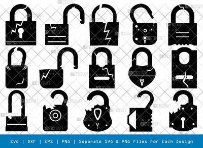Breaking Lock Silhouette Svg Cricut Cut Files Png Bundle, SB01045 SVG ETC Craft 
